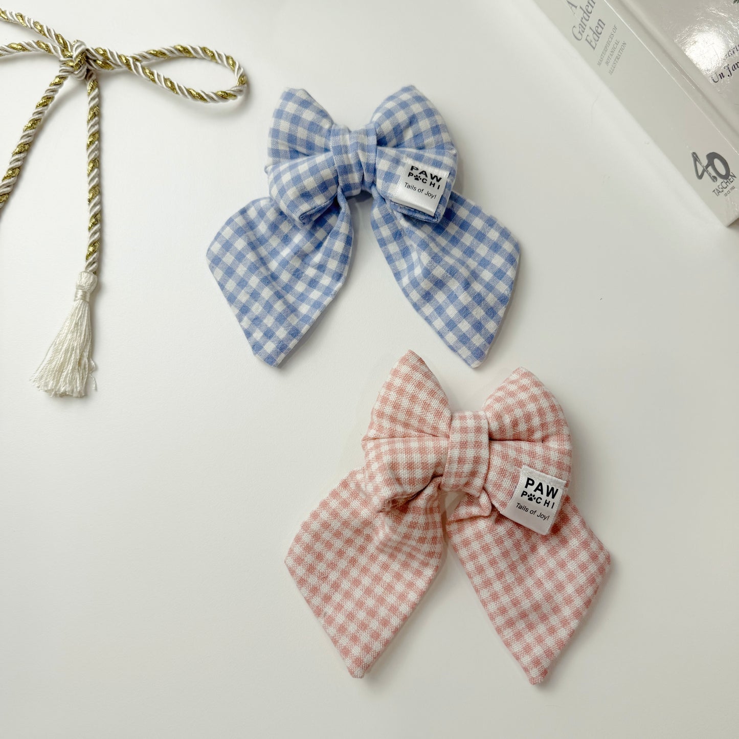 Blue Check Breeze – Cool & Classic Pet Bow