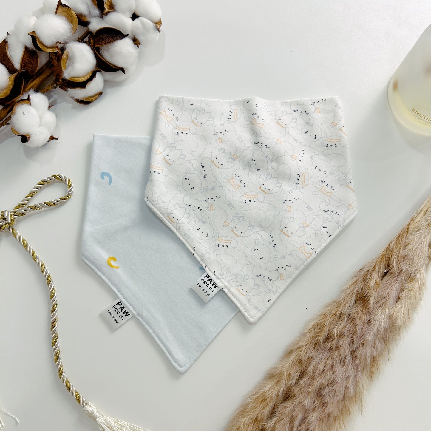 Blue S - Light Blue with Orange & Sky Blue Pattern