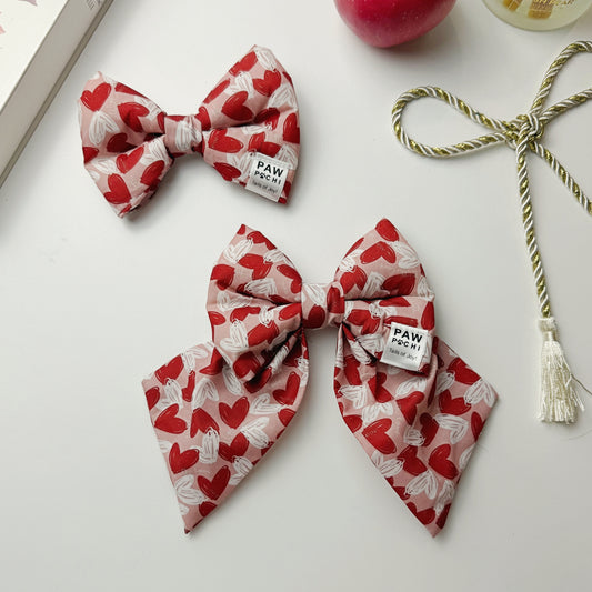 Crimson Heart Sketch – Valentine Pet Bow