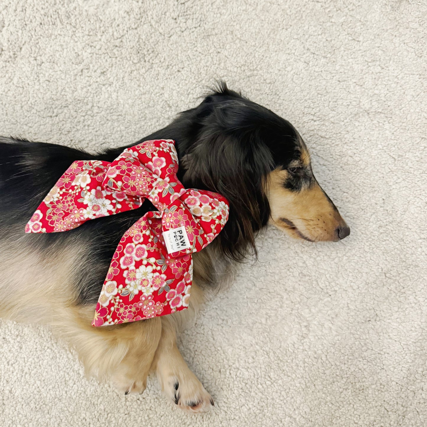 Crimson Hana- Japanese Fabric Bow Tie