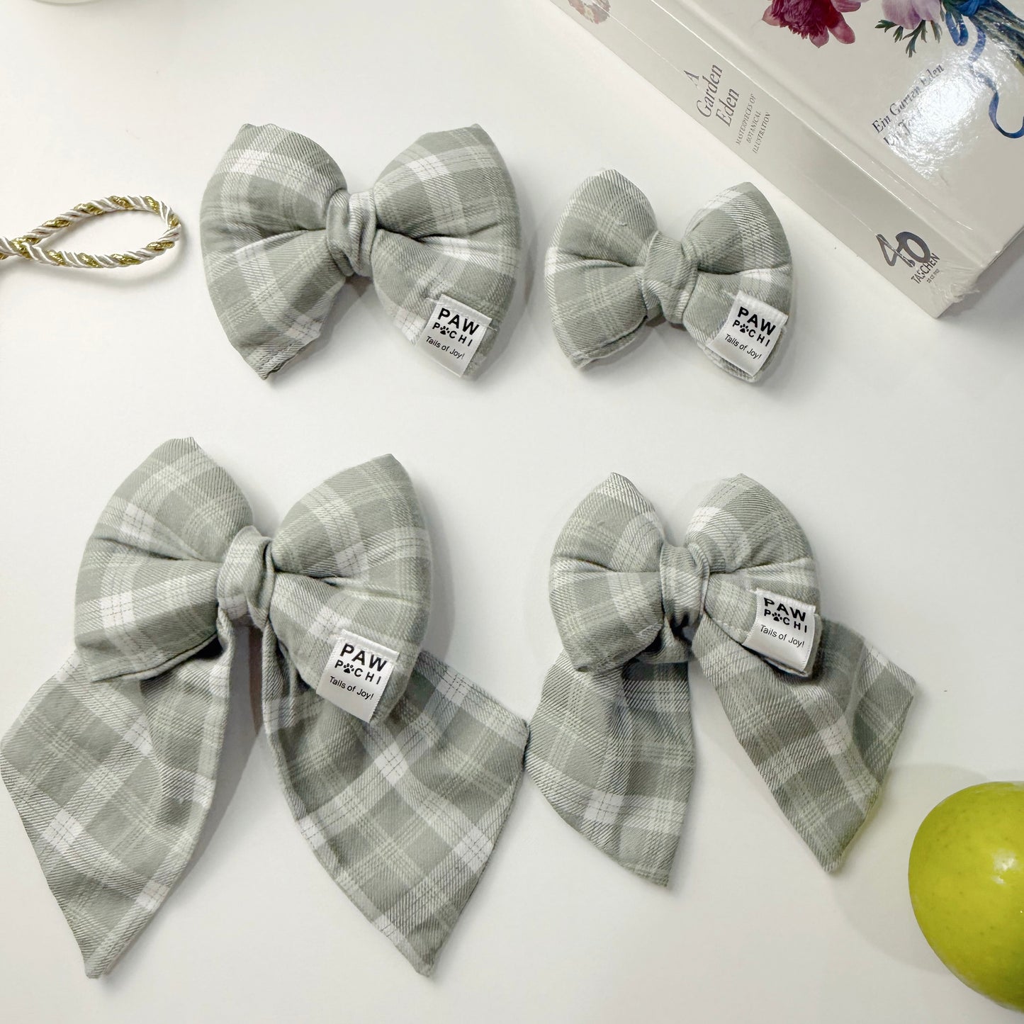 Green Check Glow – Fresh Style Pet Bow