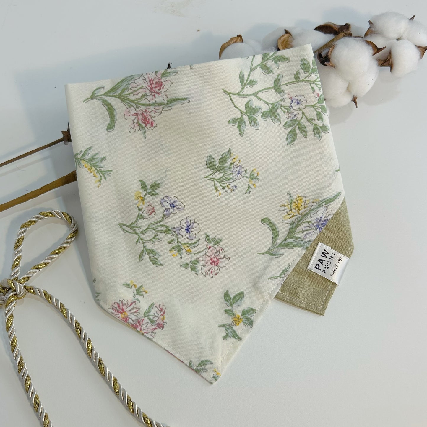 Floral Garden Dreams: Monet-Inspired Bandana with Green Backdrop