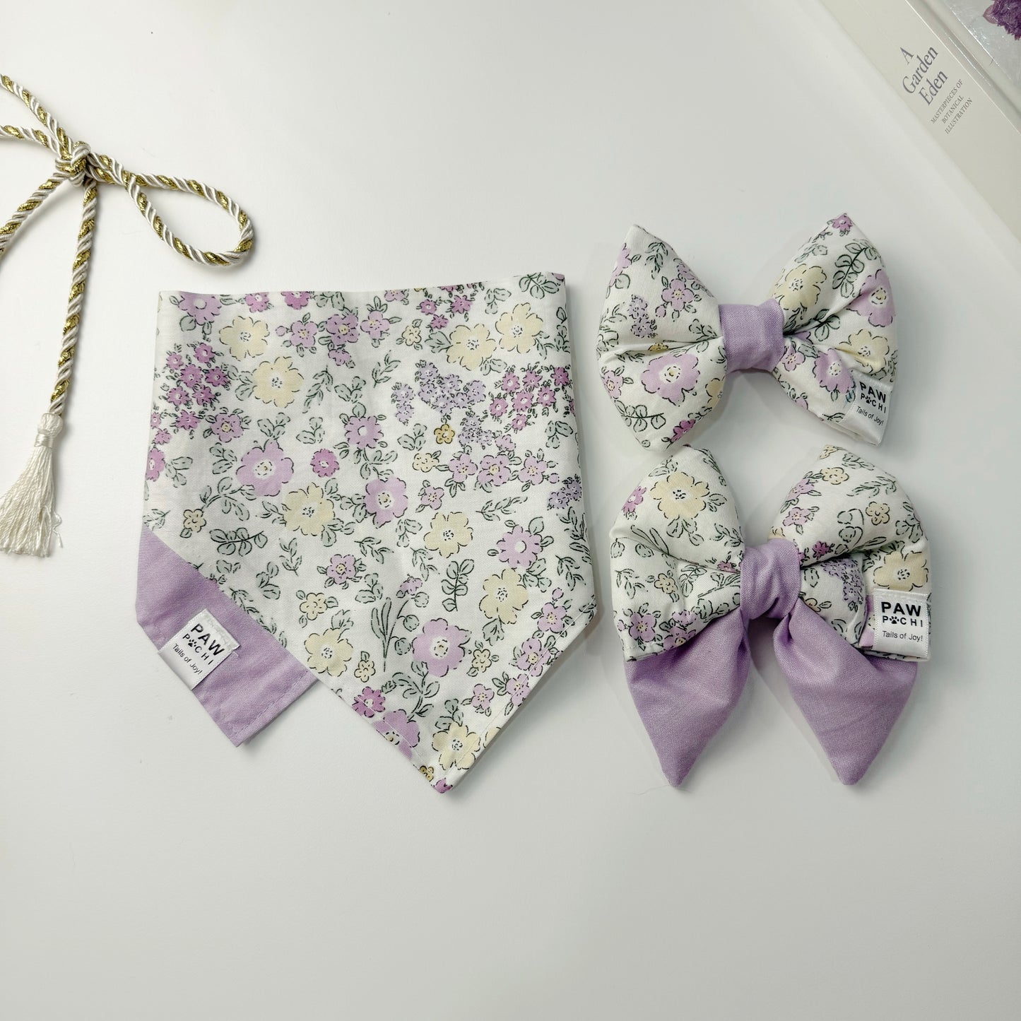 Purple Petal Grace – Soft Floral Pet Bow