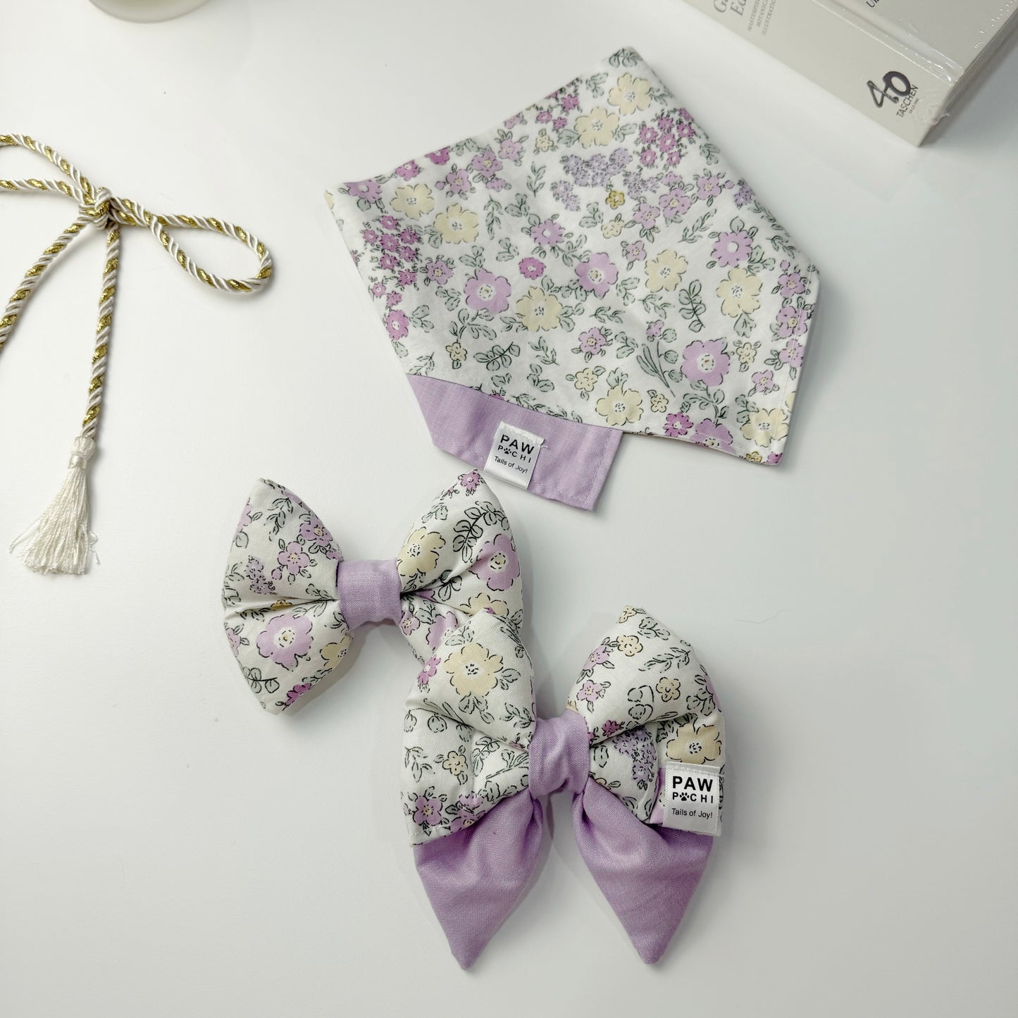 Purple Petal Grace – Soft Floral Pet Bow