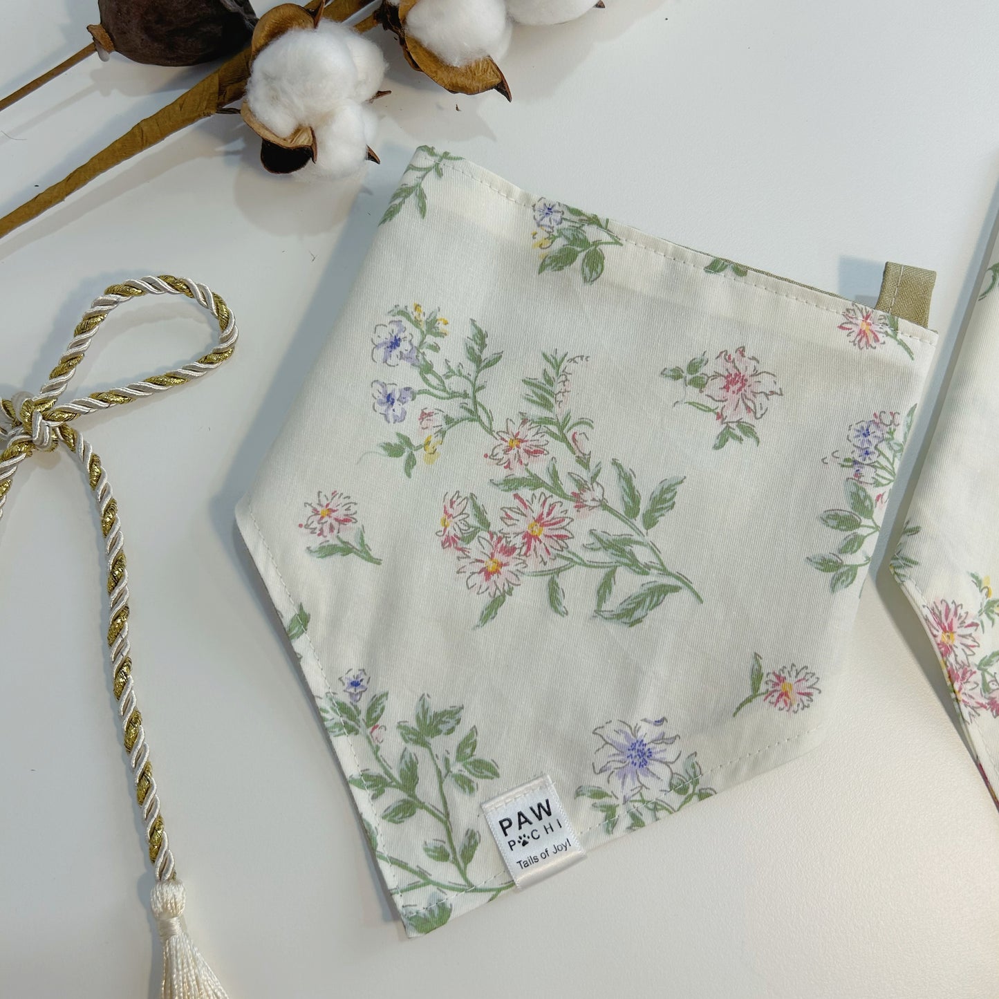 Floral Garden Dreams: Monet-Inspired Bandana with Green Backdrop
