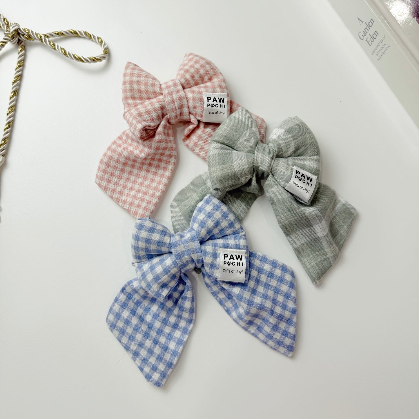 Blue Check Breeze – Cool & Classic Pet Bow