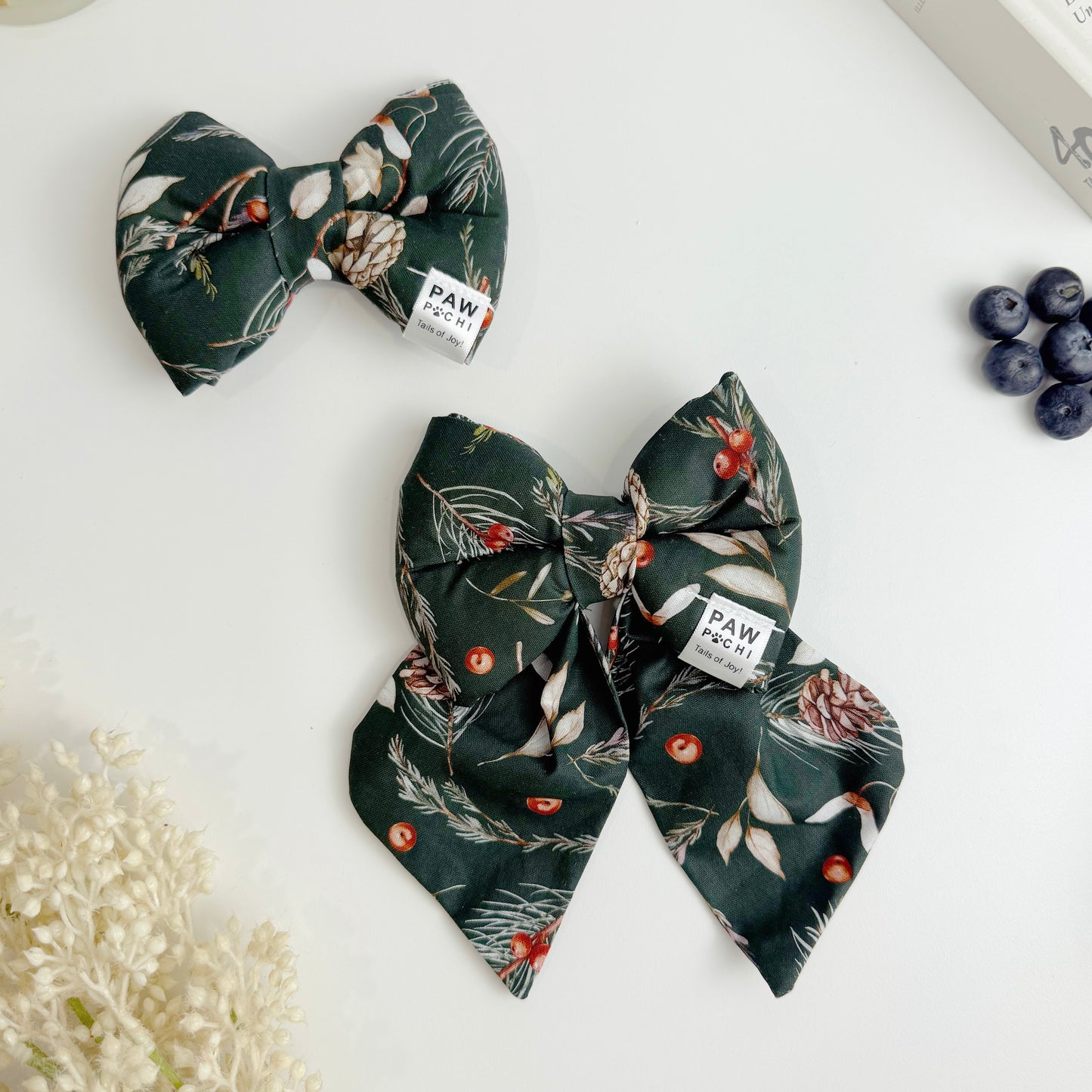 Evergreen Atelier – Forest Green Holiday Dog Bow Tie