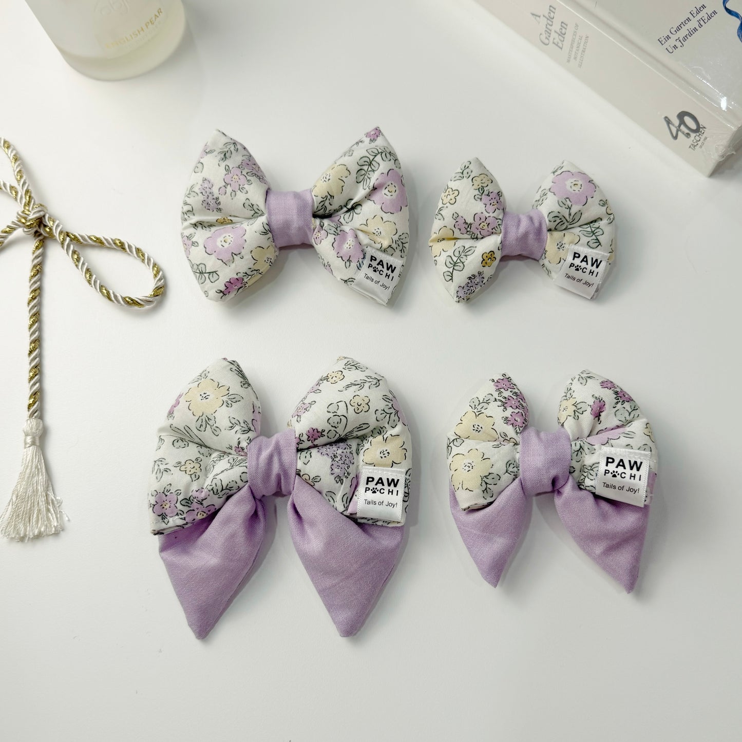 Purple Petal Grace – Soft Floral Pet Bow