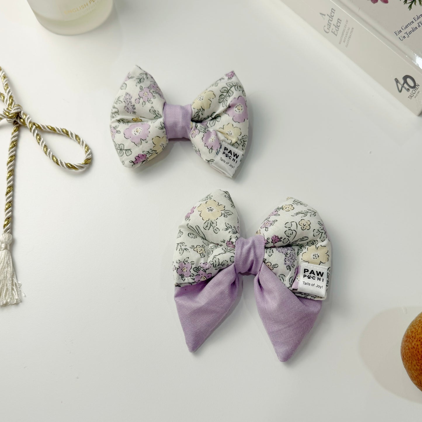 Purple Petal Grace – Soft Floral Pet Bow