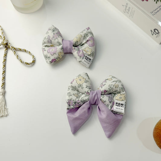 Purple Petal Grace – Soft Floral Pet Bow