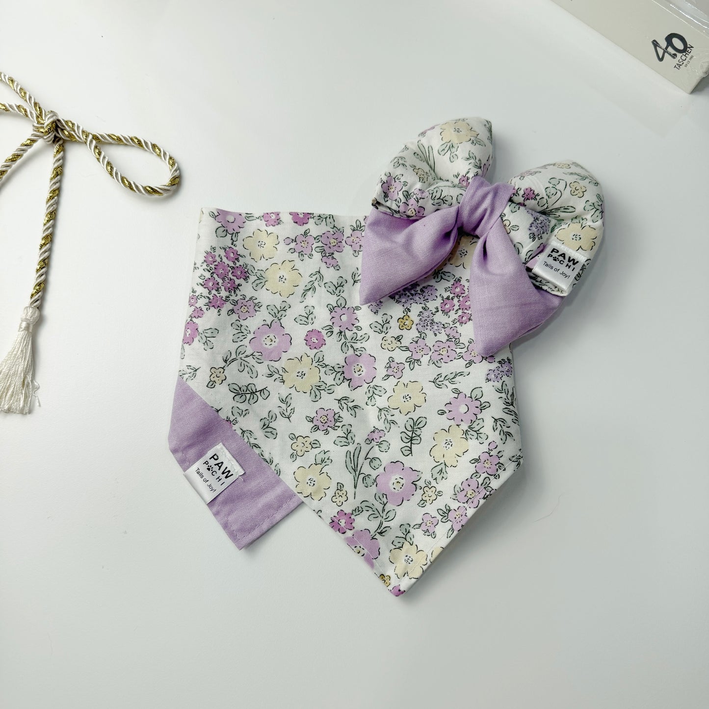 Purple Petal Grace – Soft Floral Pet Bow