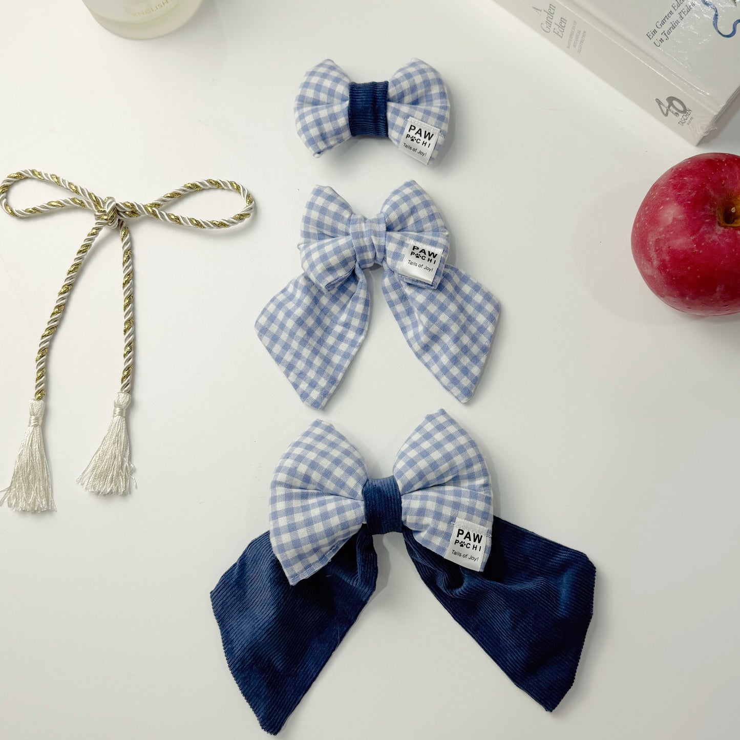Blue Check Breeze – Cool & Classic Pet Bow