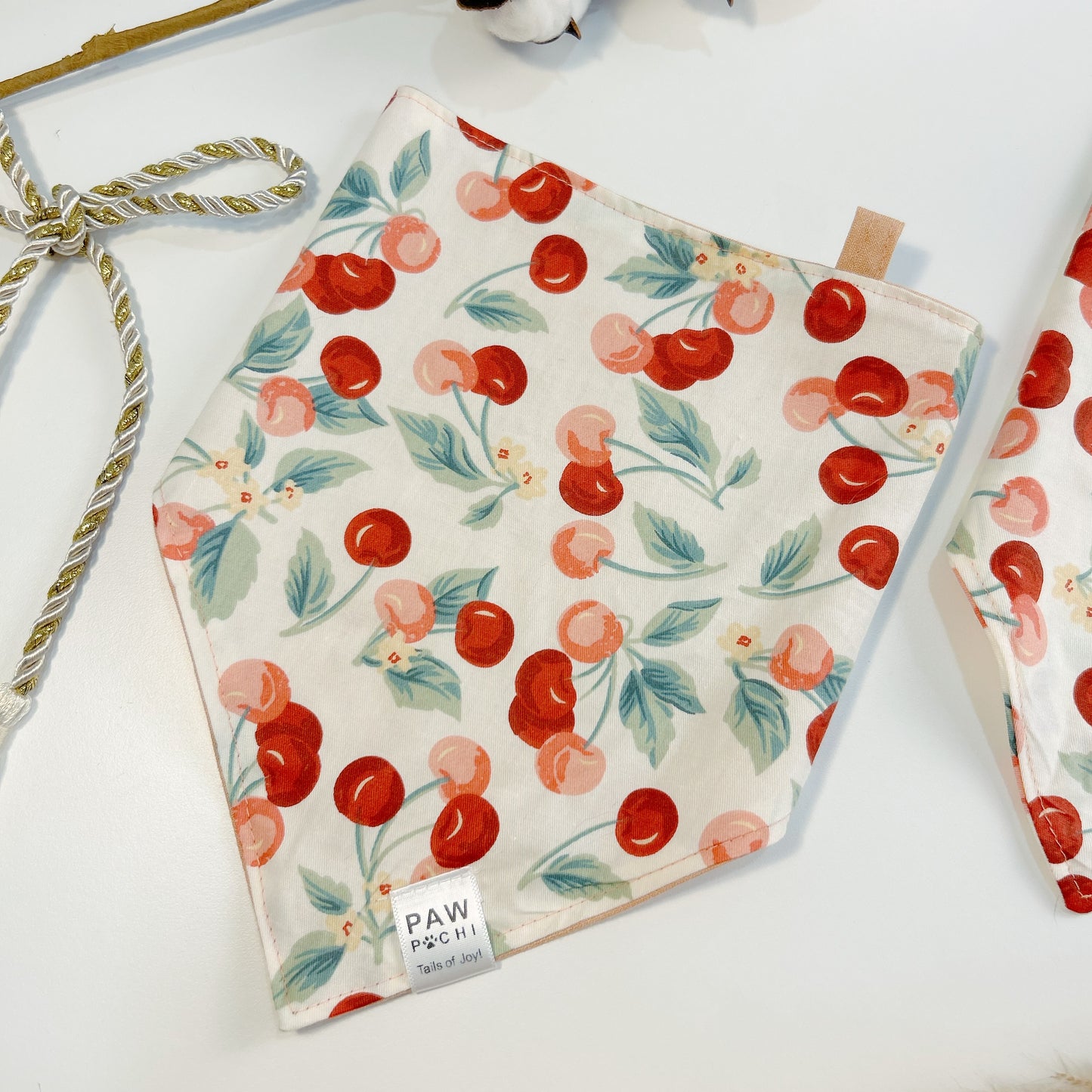 Blossom Breeze: The Pink Bandana with Cherry Blossom Print