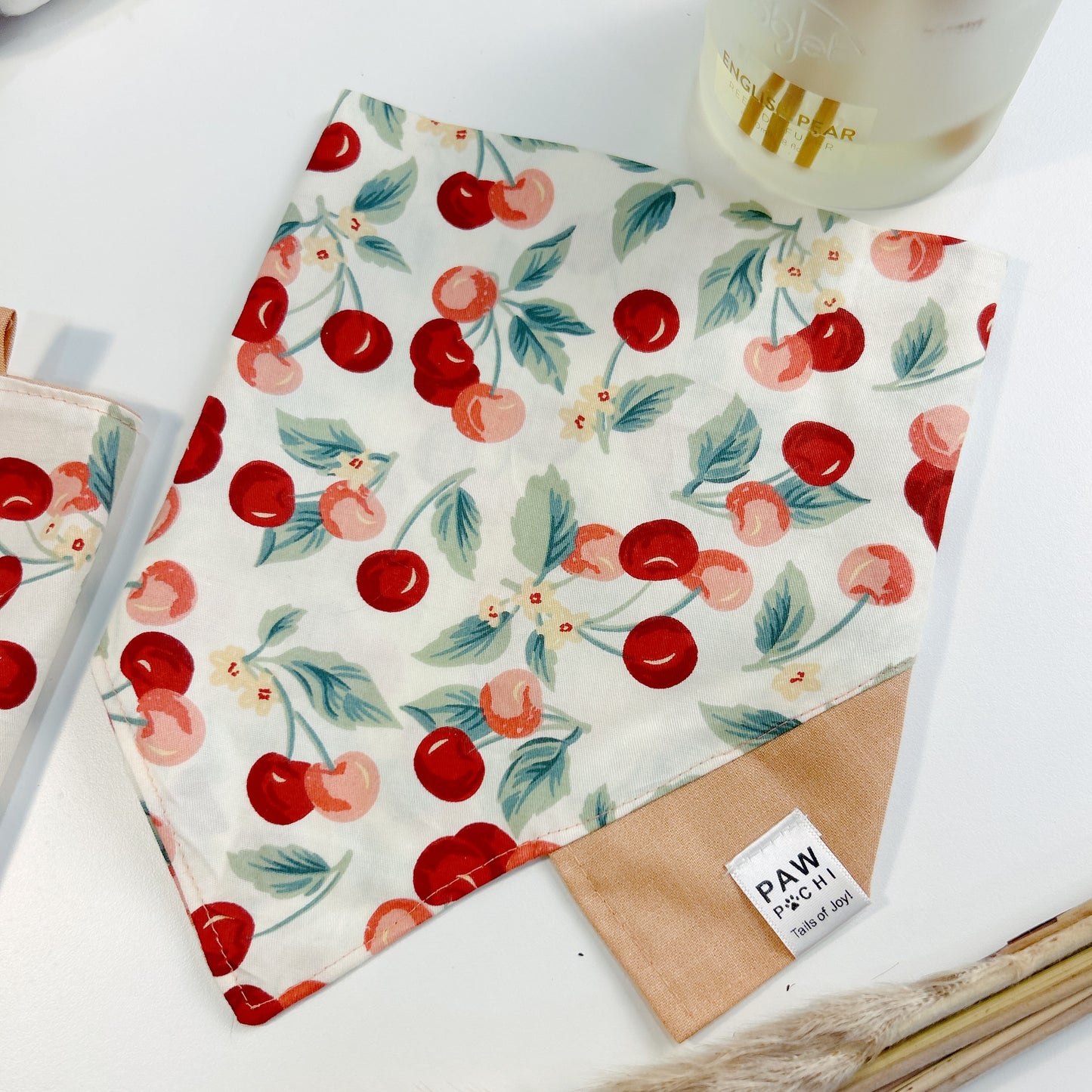 Blossom Breeze: The Pink Bandana with Cherry Blossom Print