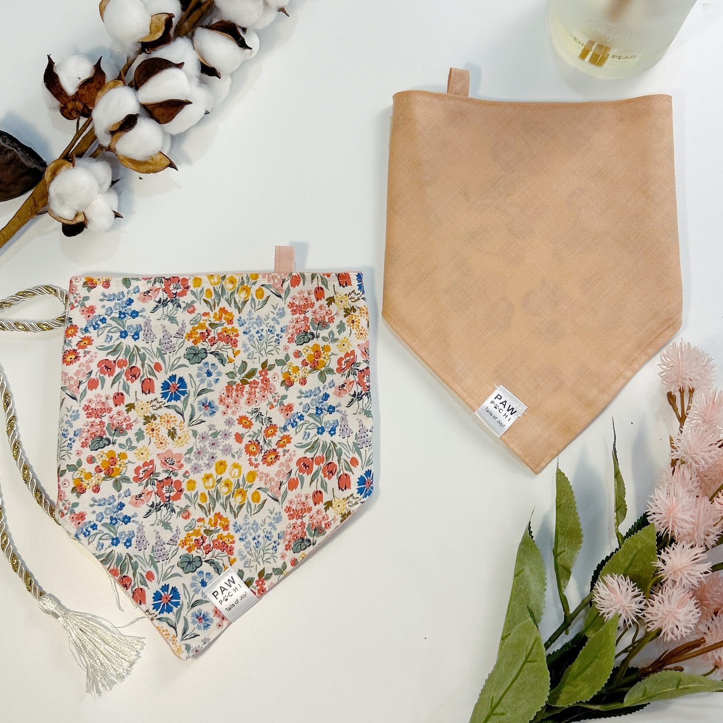 Vivid Blooms: The Light Pink Bandana with Japanese KOKKA Floral Print