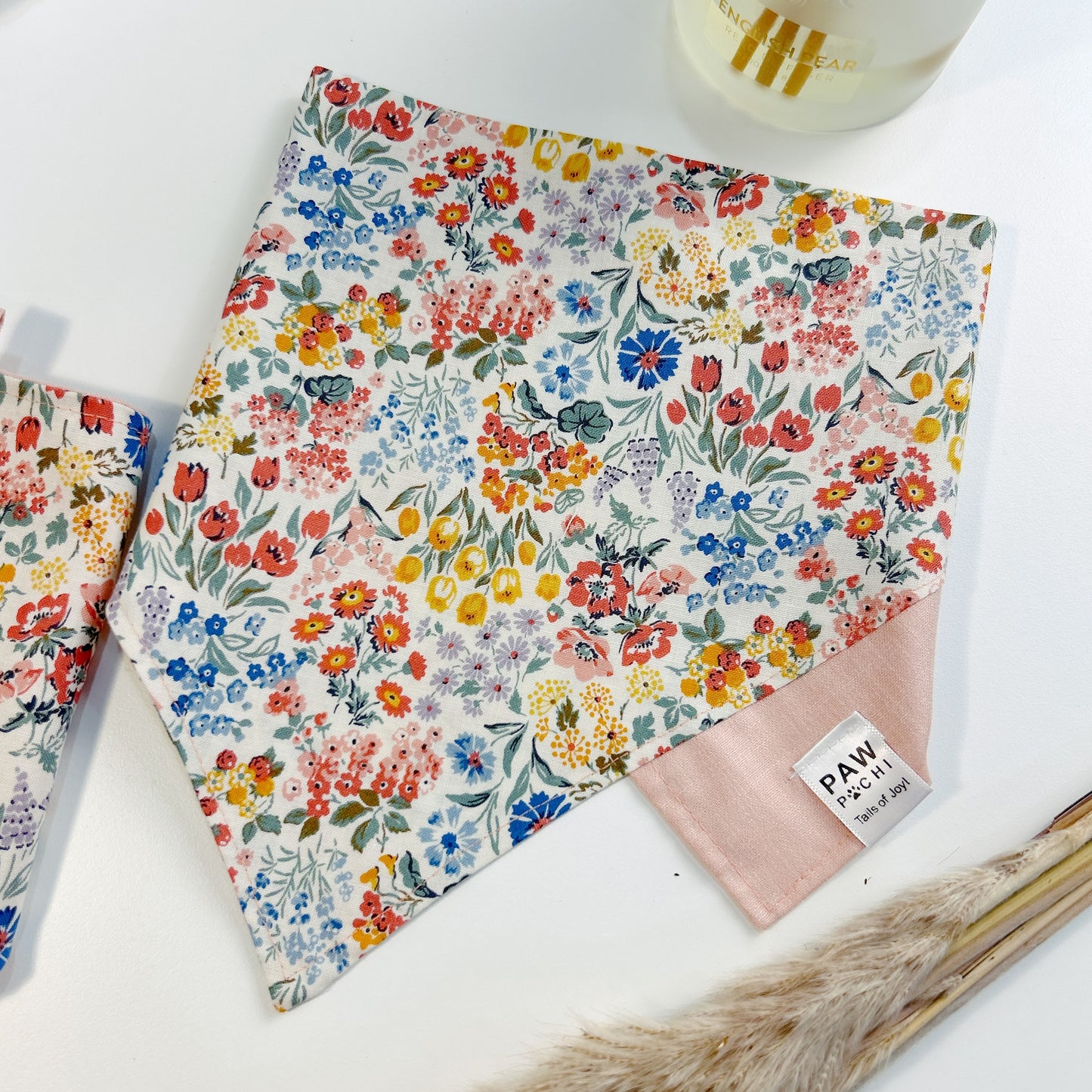 Vivid Blooms: The Light Pink Bandana with Japanese KOKKA Floral Print