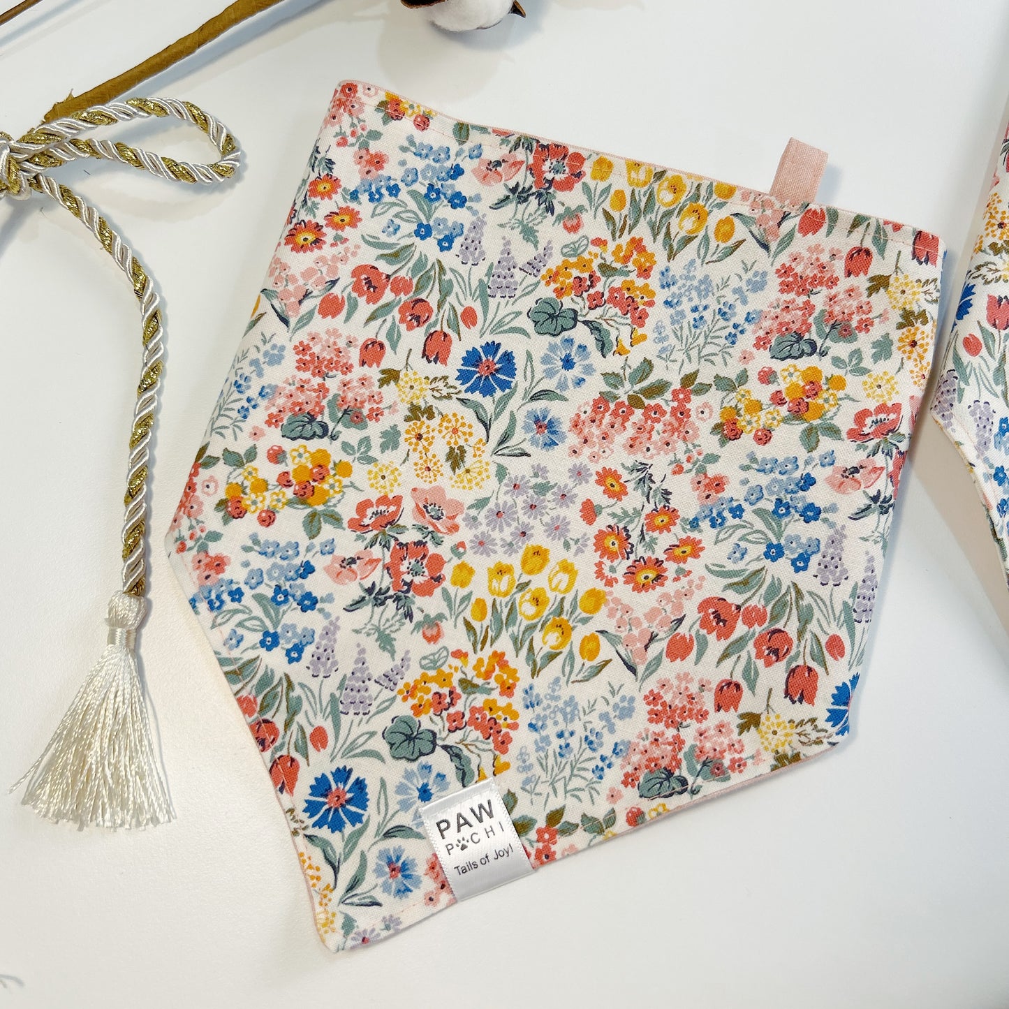 Vivid Blooms: The Light Pink Bandana with Japanese KOKKA Floral Print