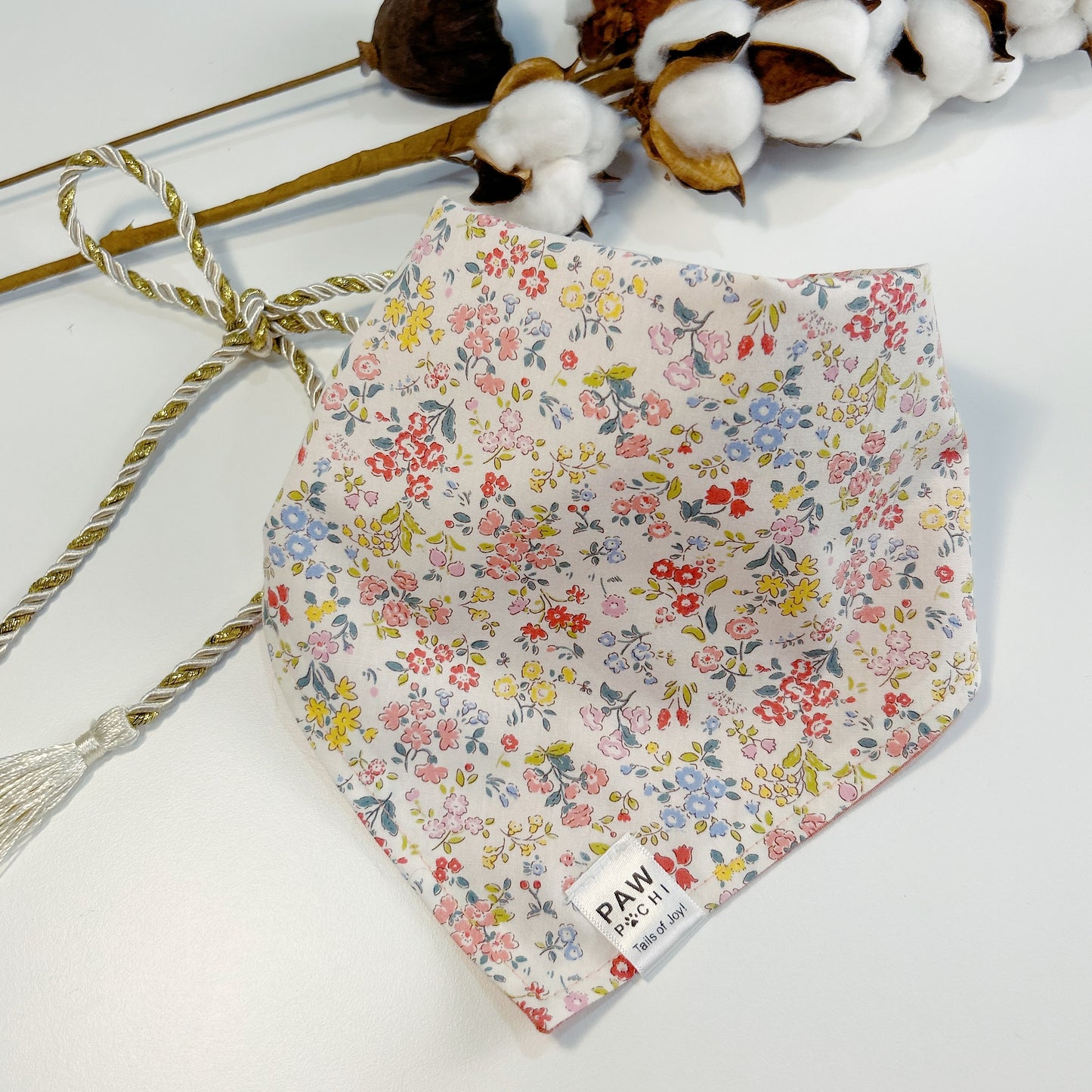 Blossom Hue: The Dark Pink Bandana with Japanese Floral Print