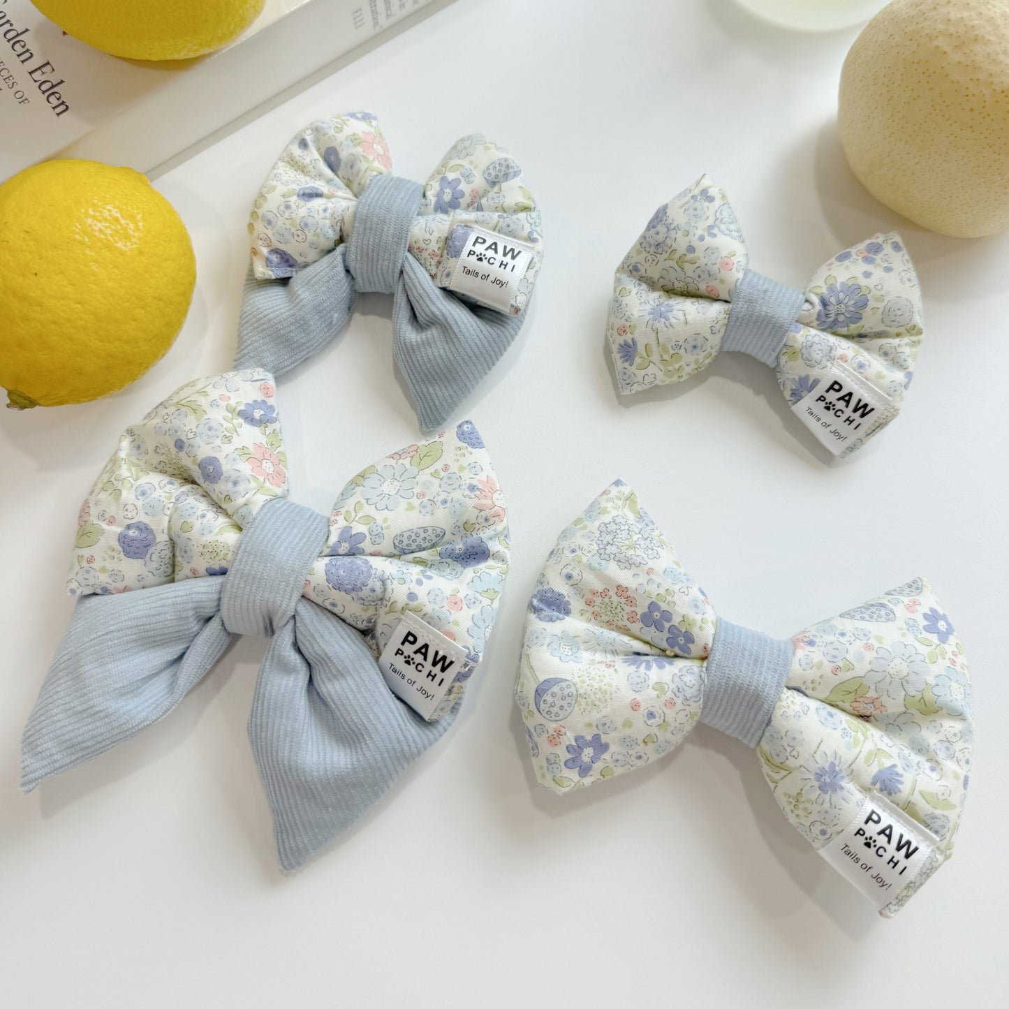 Blue Blossom Bow – Floral Charm for Your Furry Friend