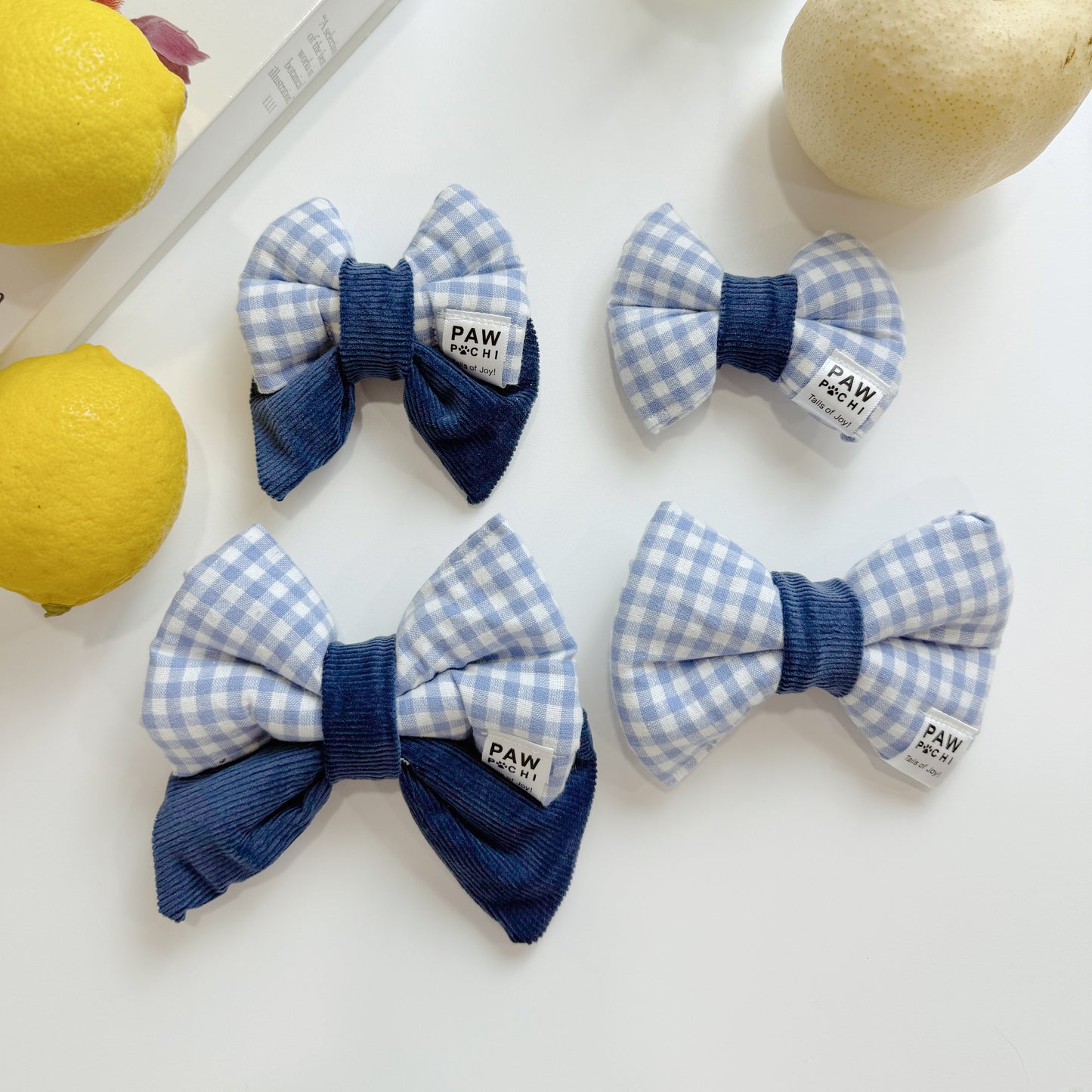 Blue Plaid Perfection – Classic Checked Pet Bow