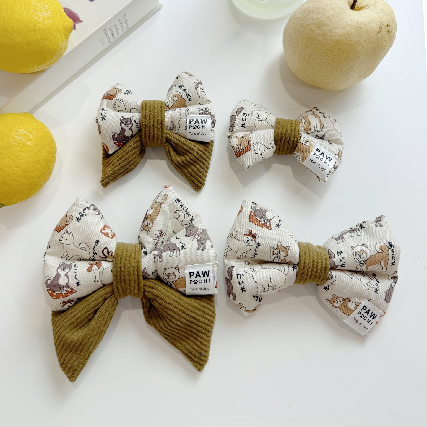 Brown Shiba Charm Bow – Cozy Shiba Print in Warm Tones for Your Pet